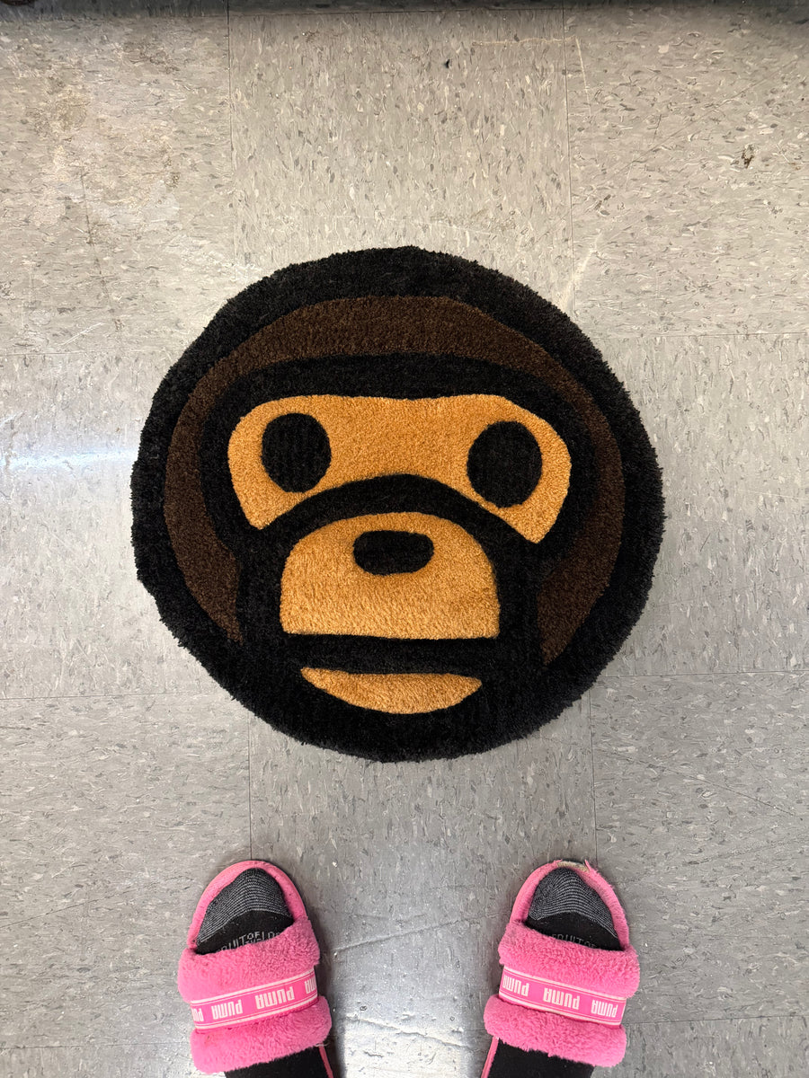 Monkey face, hand-tufted rug by RugsbyDJ