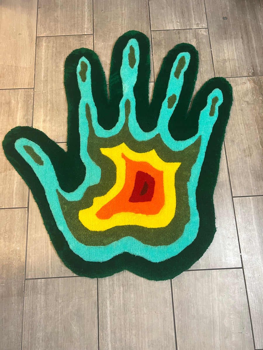 Fire hand, hand-tufted rug by RugsbyDJ